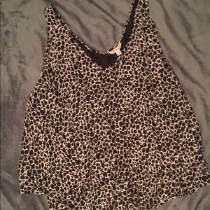 Black & white cow/stone print flowy sleeveless top